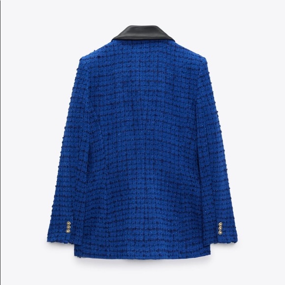 🔴LAST1️⃣ ZARA | NWT Combination TEXTURED BLAZER BLUE Blogger’s Fav Small Blue - Picture 11 of 14
